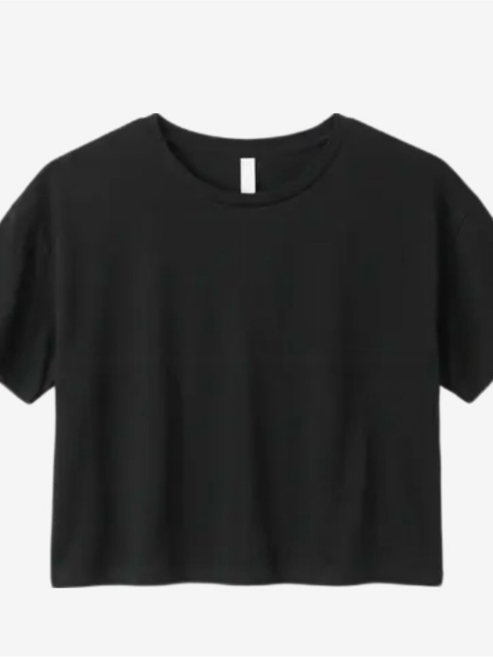 Women’s Black Crop Tee - Classic Crew Neck